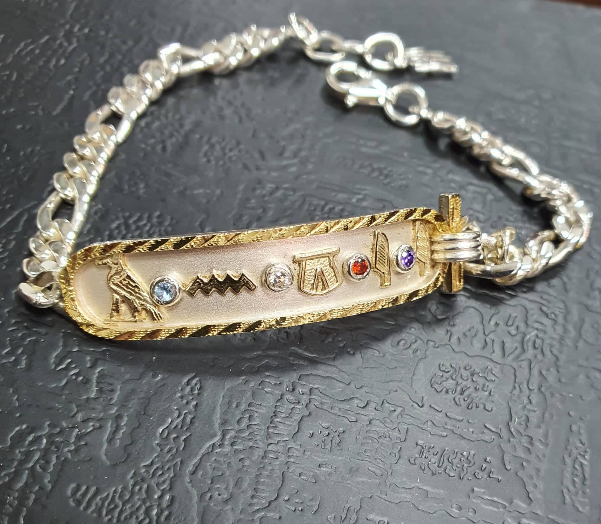 Egyptian Silver Cartouche Bracelet