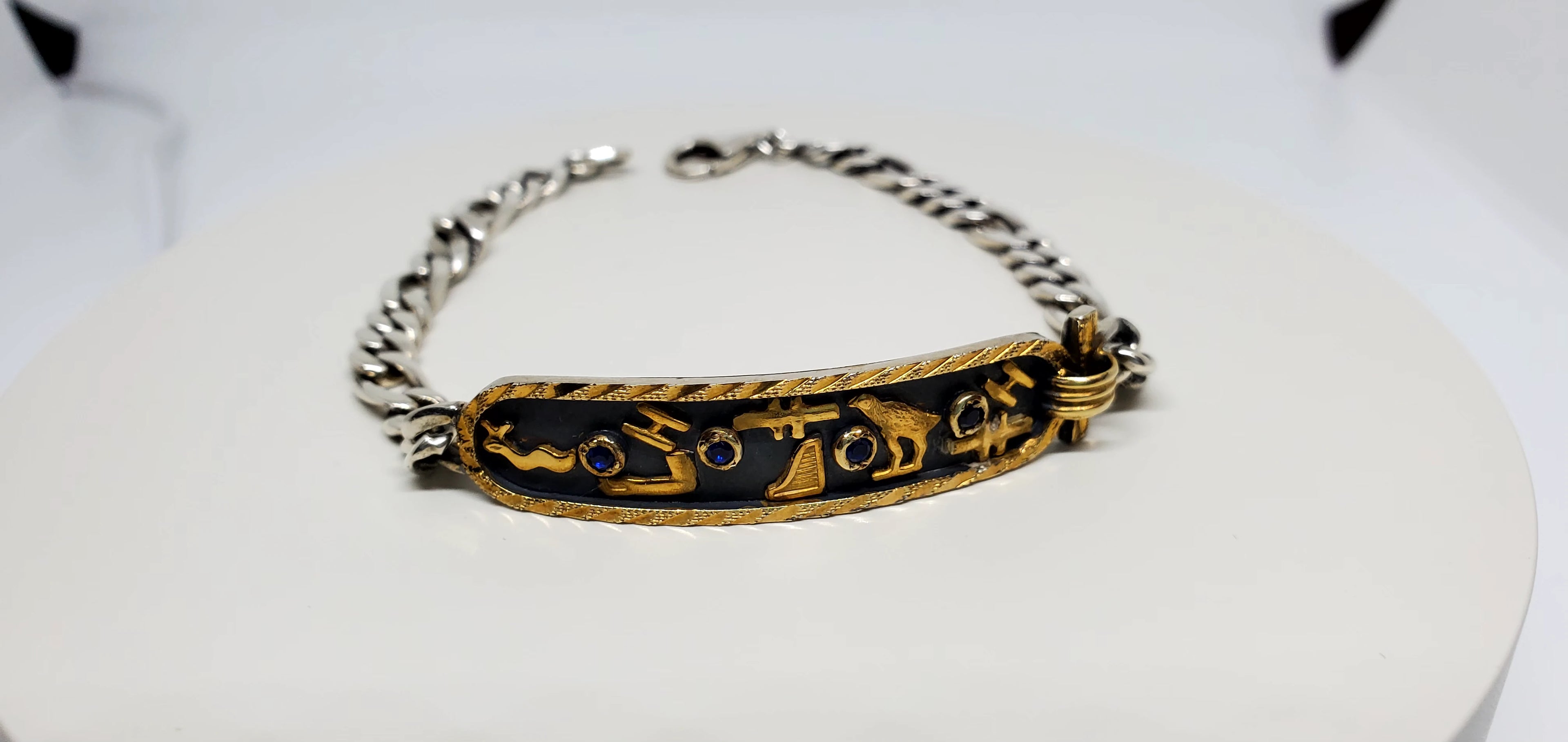 Egyptian Silver Cartouche Bracelet
